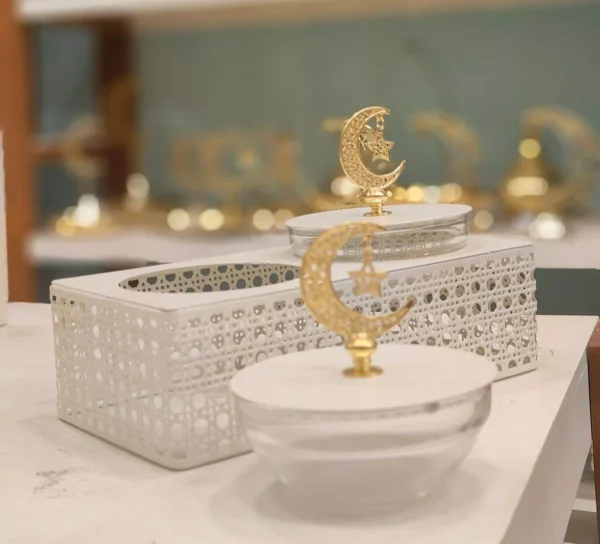 elegant ramadan bonbonniere & date dish with crescent and star design size 13×42 cm elegant ramadan bonbonniere & date dish with crescent and star design size 13×42 cm