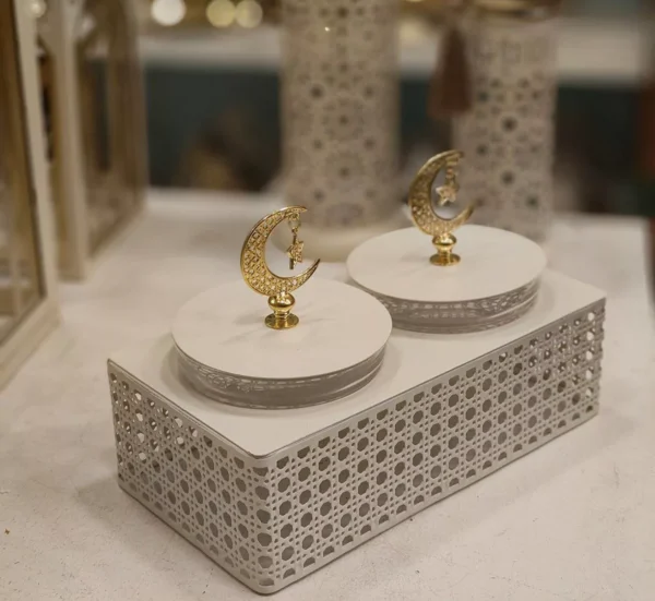 elegant ramadan bonbonniere & date dish with crescent and star design size 13×42 cm elegant ramadan bonbonniere & date dish with crescent and star design size 13×42 cm