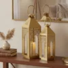 golden western lantern set – ornate design in two sizes
