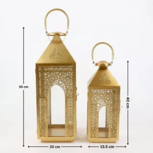 golden western lantern set – ornate design in two sizes