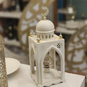illuminated ramadan lantern – battery operated mosque design with crescent & star