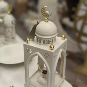 illuminated ramadan lantern – battery operated mosque design with crescent & star