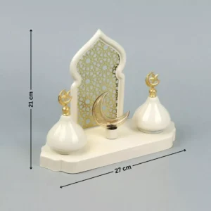 luxurious ramadan decor with elegant islamic design – golden metal with stylish base