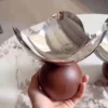luxury decorative bowl – modern metal & wood design