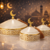 luxury ramadan dates serving set with elegant islamic design