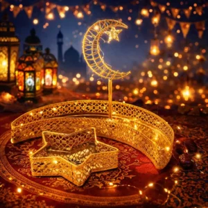 luxury ramadan serving set – crescent & star