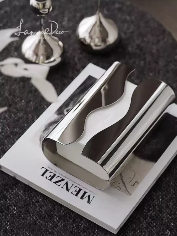 luxury stainless steel tissue box – curl design luxury stainless steel tissue box – curl design