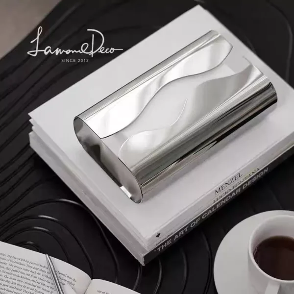 luxury stainless steel tissue box – curl design luxury stainless steel tissue box – curl design