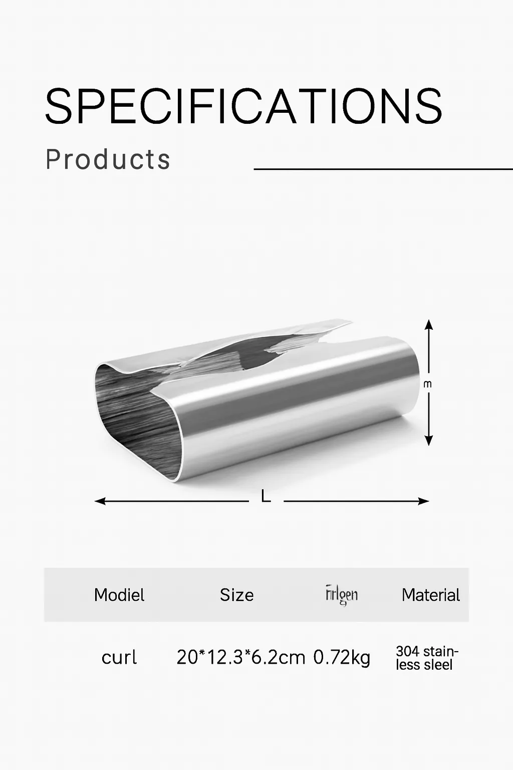 luxury stainless steel tissue box – curl design