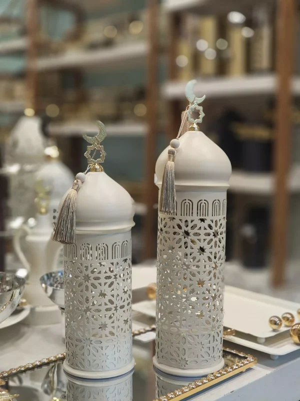 metal ramadan lantern with warm led light – elegant crescent & star design metal ramadan lantern with warm led light – elegant crescent & star design