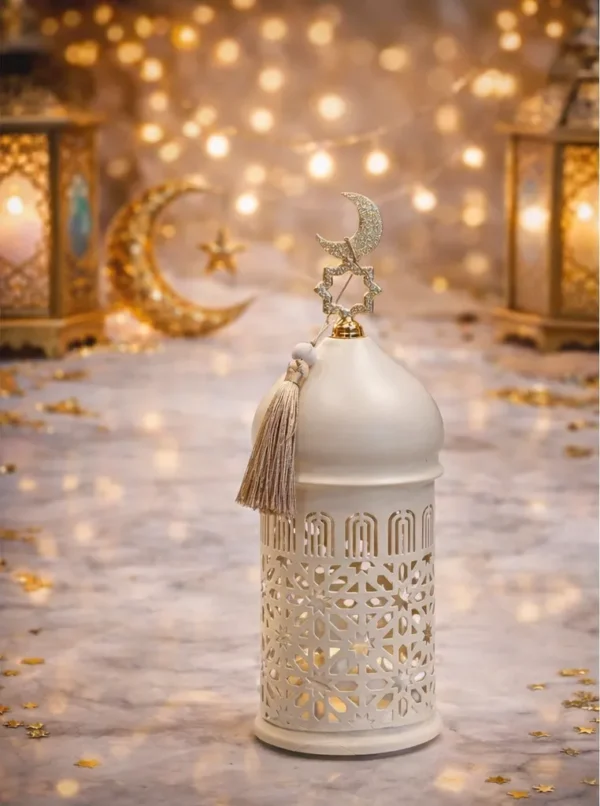 metal ramadan lantern with warm led light – elegant crescent & star design metal ramadan lantern with warm led light – elegant crescent & star design