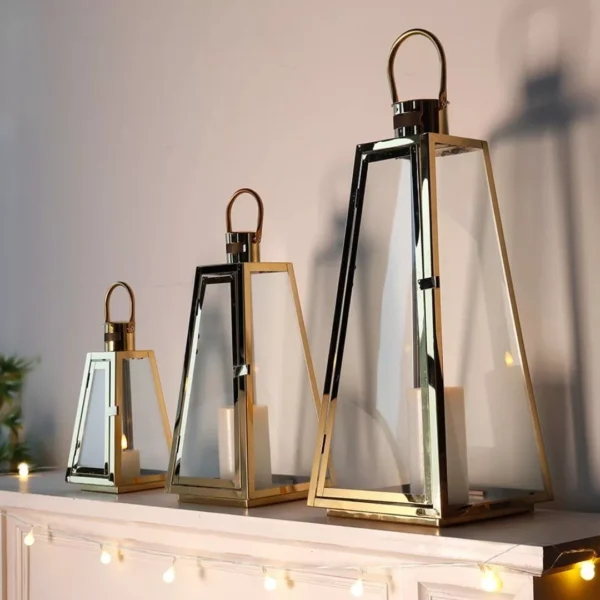 premium 3 piece ramadan lantern set with elegant pyramid design for islamic decor premium 3 piece ramadan lantern set with elegant pyramid design for islamic decor