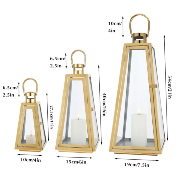 premium 3 piece ramadan lantern set with elegant pyramid design for islamic decor premium 3 piece ramadan lantern set with elegant pyramid design for islamic decor