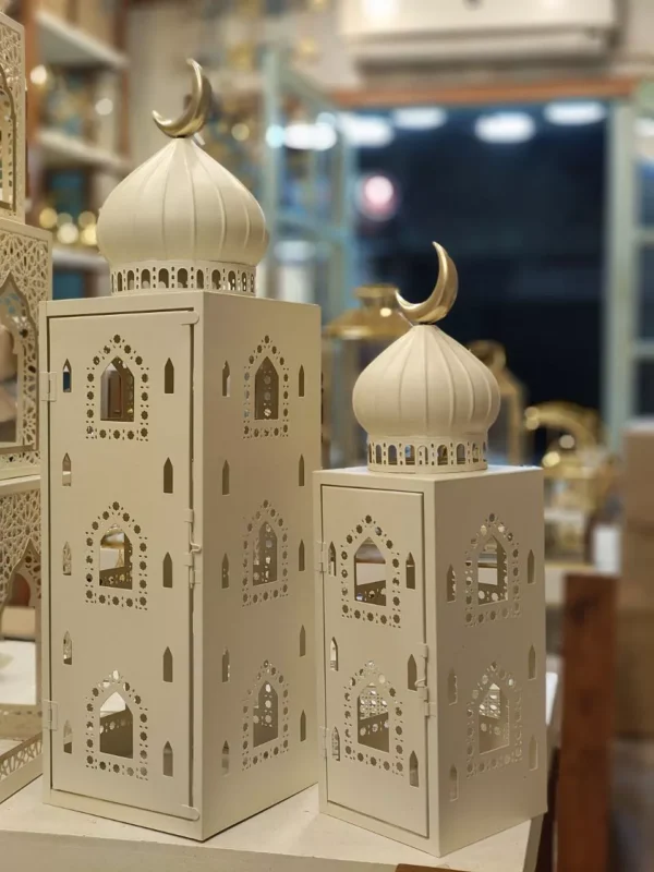 premium ramadan lantern set – 2 pieces with mosque design & golden crescent sizes 42 & 58 cm premium ramadan lantern set – 2 pieces with mosque design & golden crescent sizes 42 & 58 cm