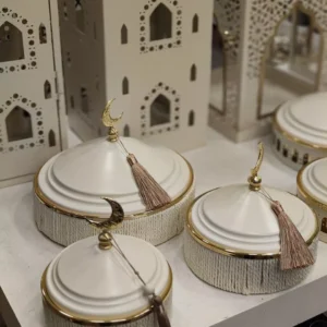 premium ramadan serving & date set in sizes 21, 15, and 13 cm
