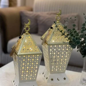 ramadan crescent lantern set – elegant gold décor