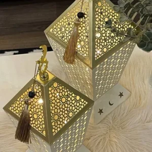 ramadan crescent lantern set – elegant gold décor