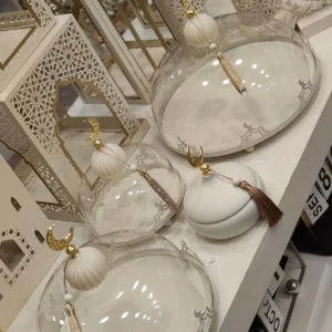 ramadan glass cloche set – 3 pieces display width: 31, 26, 17 cm