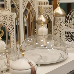 ramadan glass cloche set – 3 pieces display width: 31, 26, 17 cm