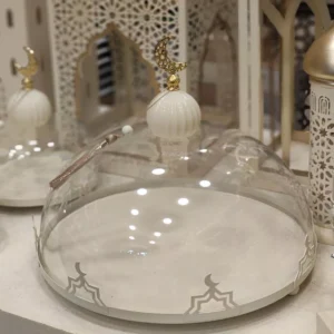 ramadan glass cloche set – 3 pieces display width: 31, 26, 17 cm