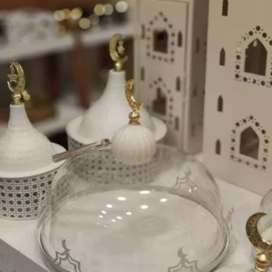 ramadan glass cloche set – 3 pieces display width: 31, 26, 17 cm