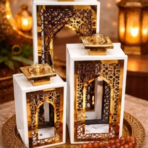 islamic decorative lantern set – 3 pcs