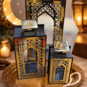 islamic decorative lantern set – 3 pcs