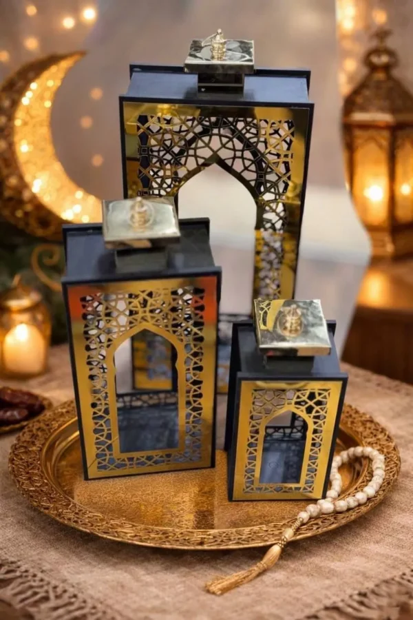 islamic decorative lantern set – 3 pcs islamic decorative lantern set – 3 pcs