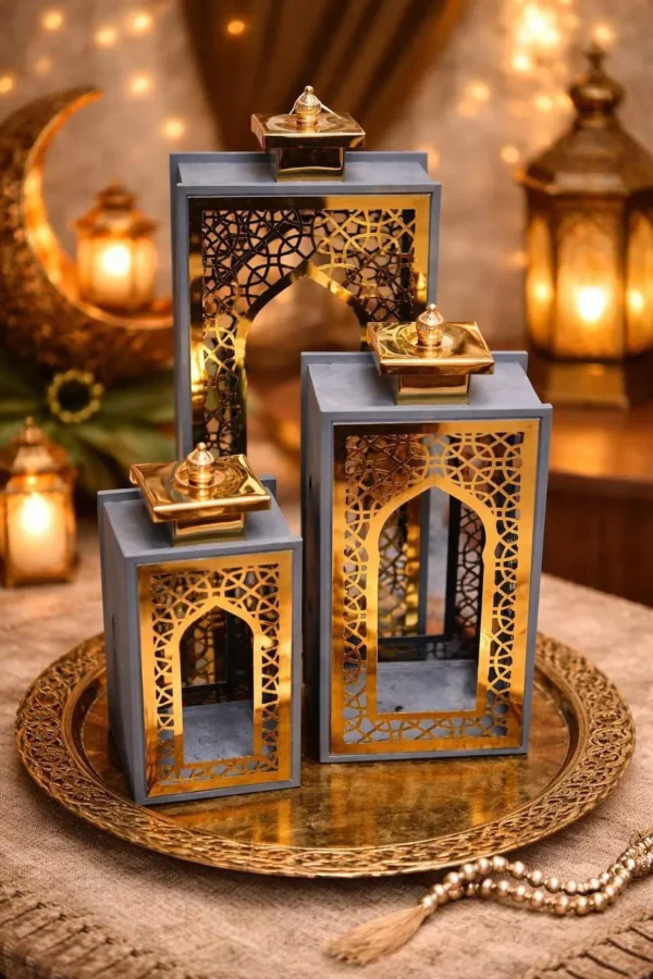 islamic decorative lantern set – 3 pcs islamic decorative lantern set – 3 pcs