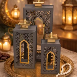 islamic decorative lantern set – 3 pcs