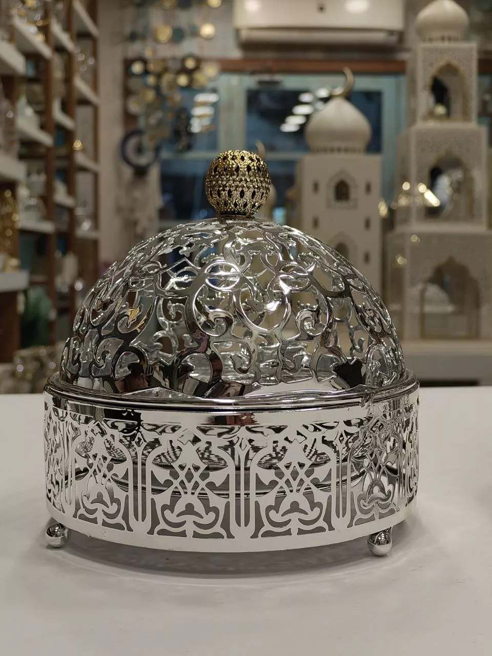 islamic decorative sweets bowl with crescent – 18 cm size