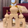 luxury metal mosque lantern candle holder ramadan decorative piece