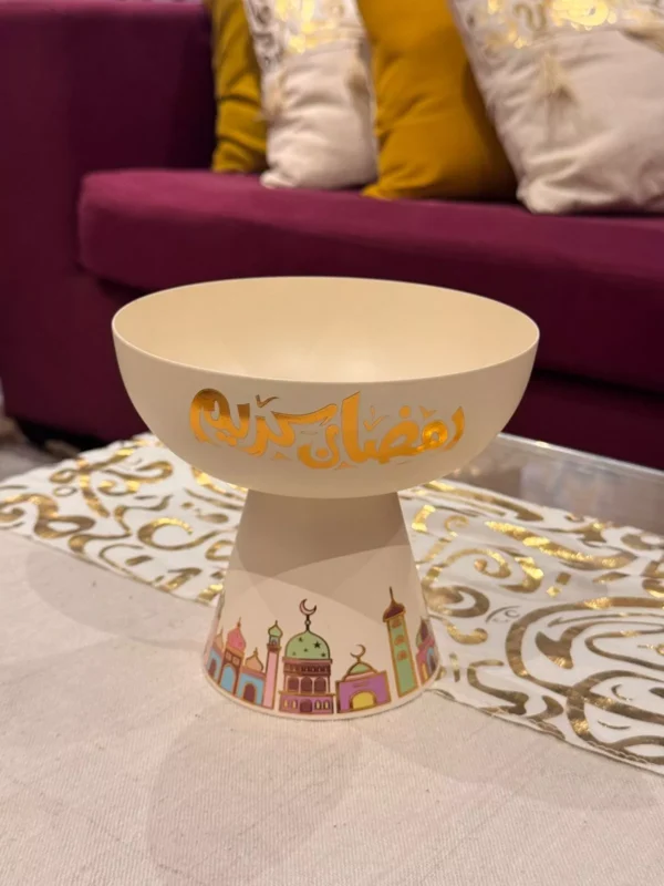 ramadan ceramic date bowl ramadan kareem calligraphy mosque motif ramadan ceramic date bowl ramadan kareem calligraphy mosque motif