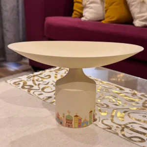 luxury metal ramadan serving bowl kahk & sweets holder islamic design