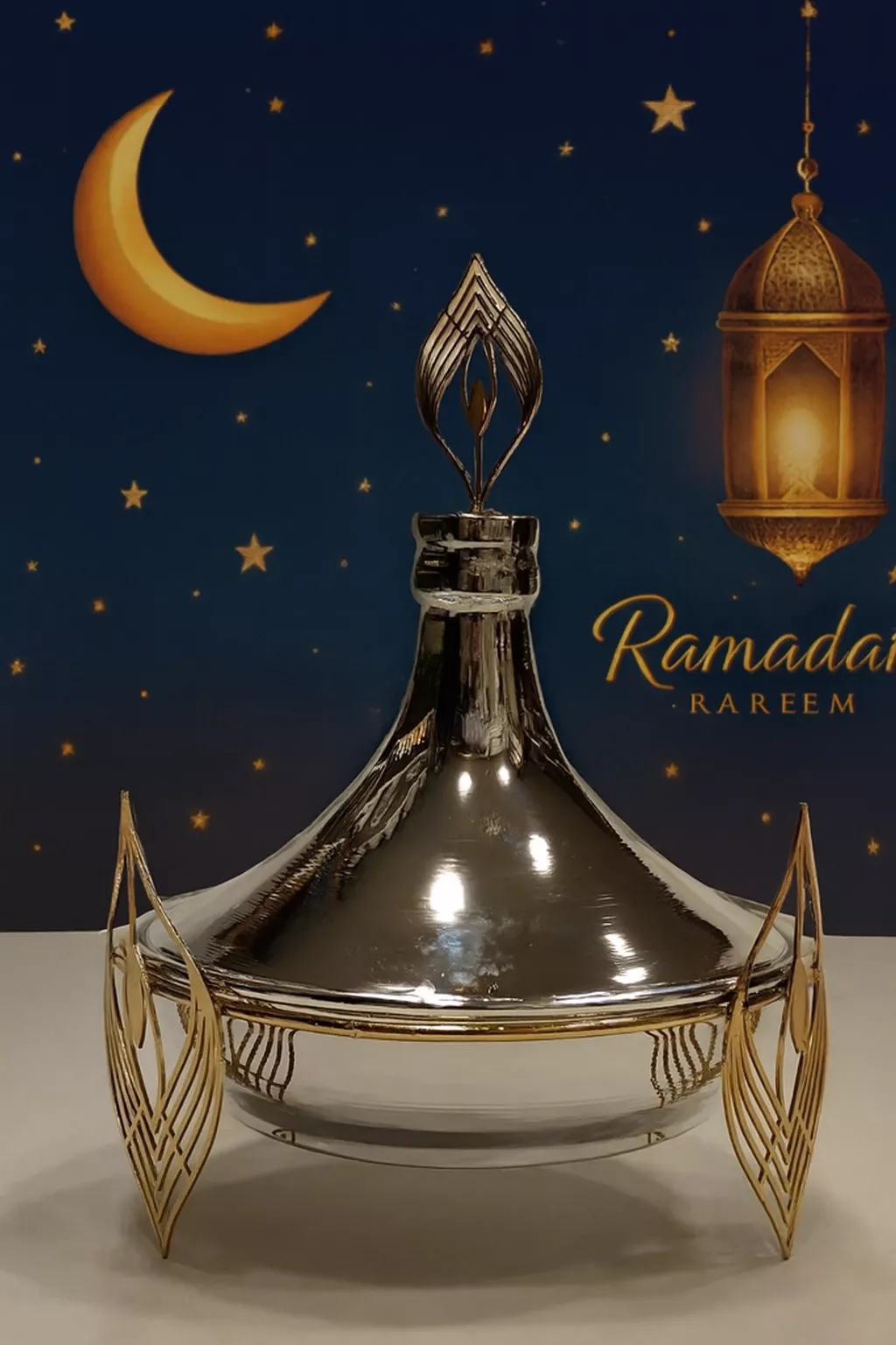 luxury ramadan date server – decorative metal tagine