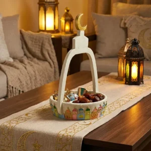 ramadan crescent basket – decorative date & sweets holder