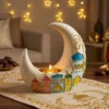 ramadan crescent candle holder – golden mosque design with tealight
