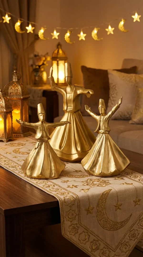 ramadan whirling dervish figurines – golden sufi dance decor set ramadan whirling dervish figurines – golden sufi dance decor set