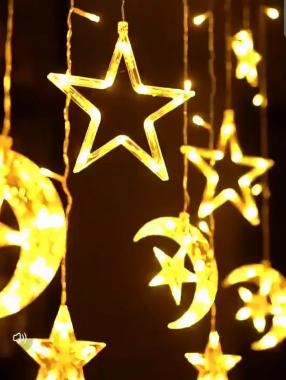 star & moon led string lights – 3.5m – ultra bright – plug in