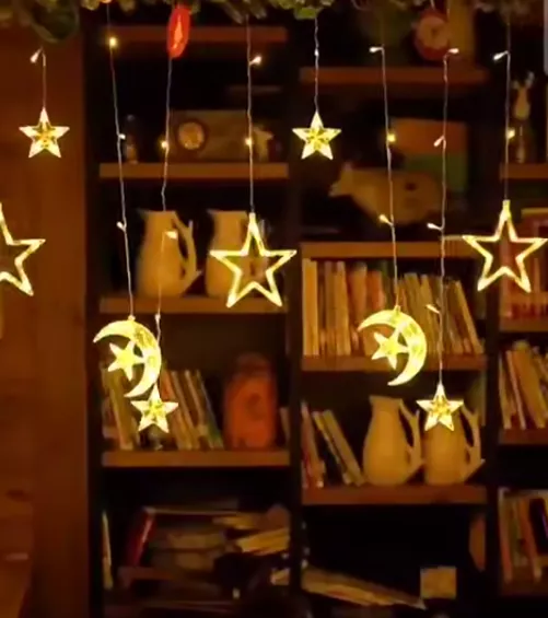 star & moon led string lights – 3.5m – ultra bright – plug in