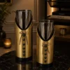 premium tailored gold & mirror glass vase set two pieces luxury tuxedo inspired table